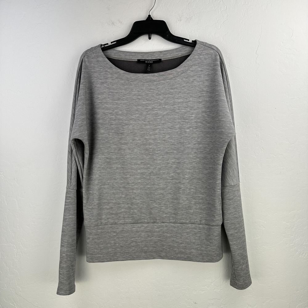 White House Black Market WKND Sweatshirt Womens S Gray Office Winter Church